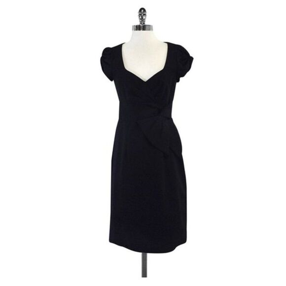 Nanette Lepore Sweetheart Neckline Bow Dress Black - Picture 1 of 6